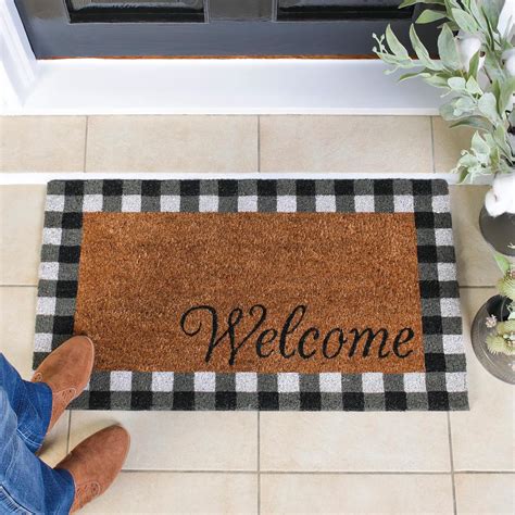 plaid welcome mat|buffalo plaid doormat outdoor.